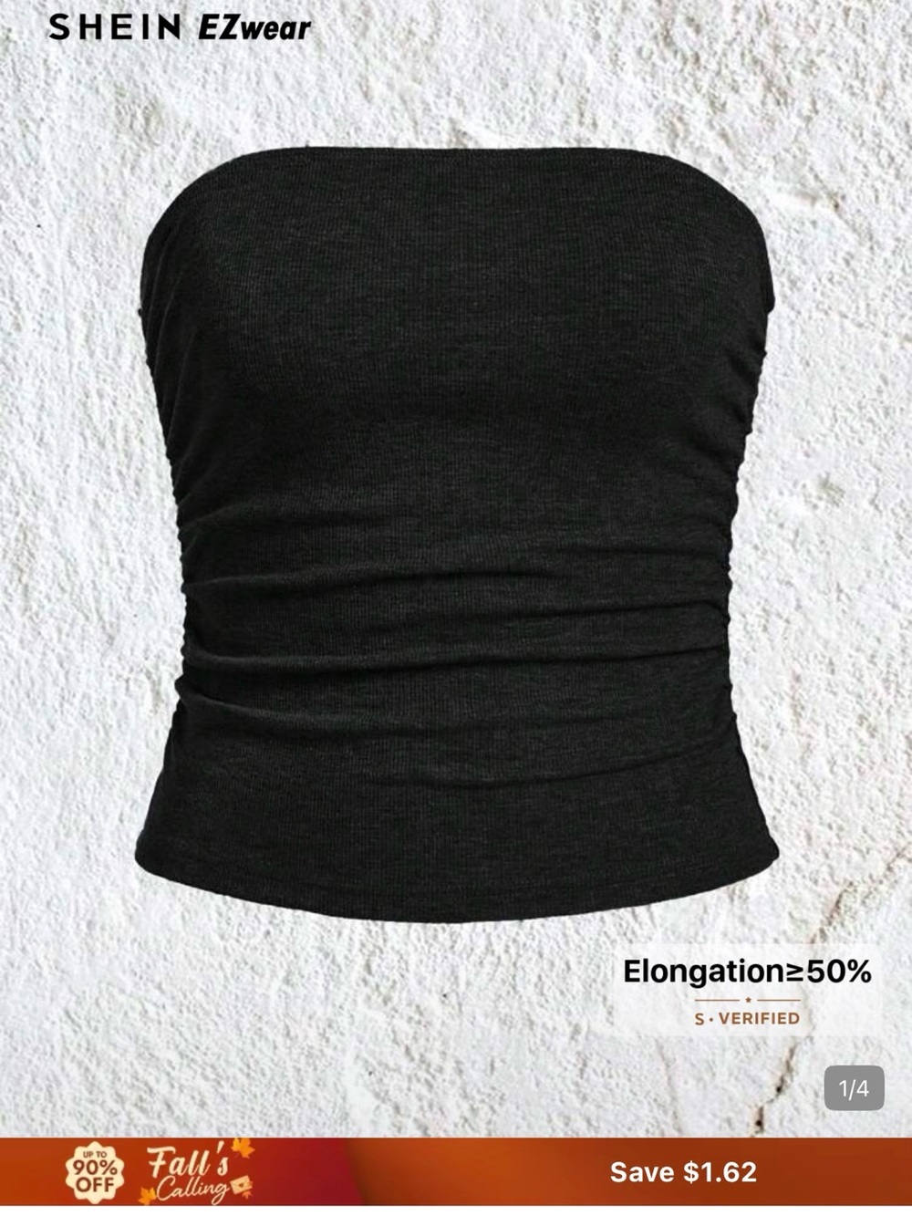 SHEIN Black Ribbed Strapless Tube Tops lot of 2!